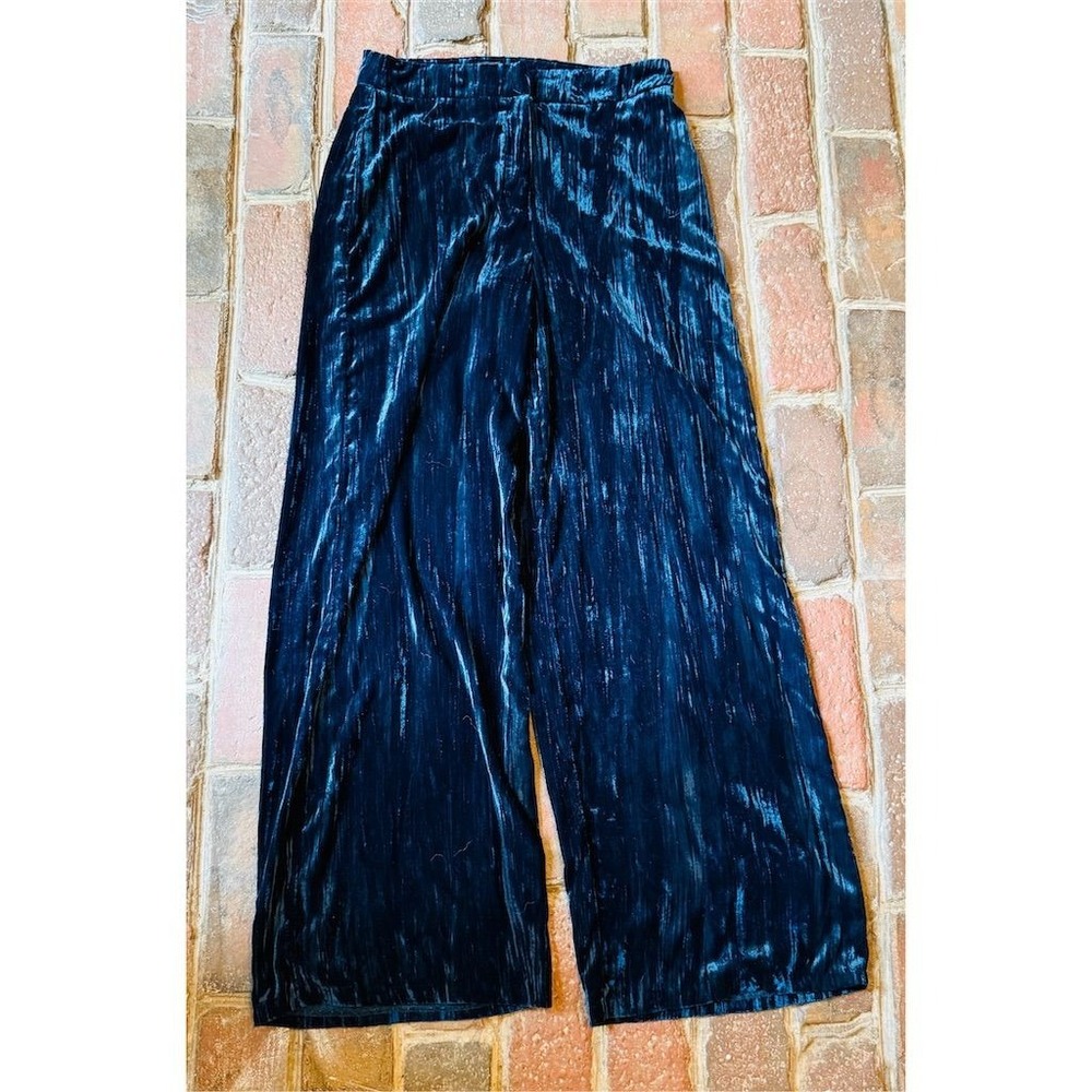 Lucy Paris Black Velvet Wide Leg Pants